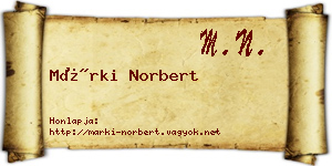Márki Norbert névjegykártya