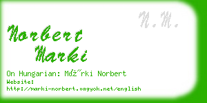 norbert marki business card